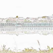 Vilshofen am Morgen (colored pencil)